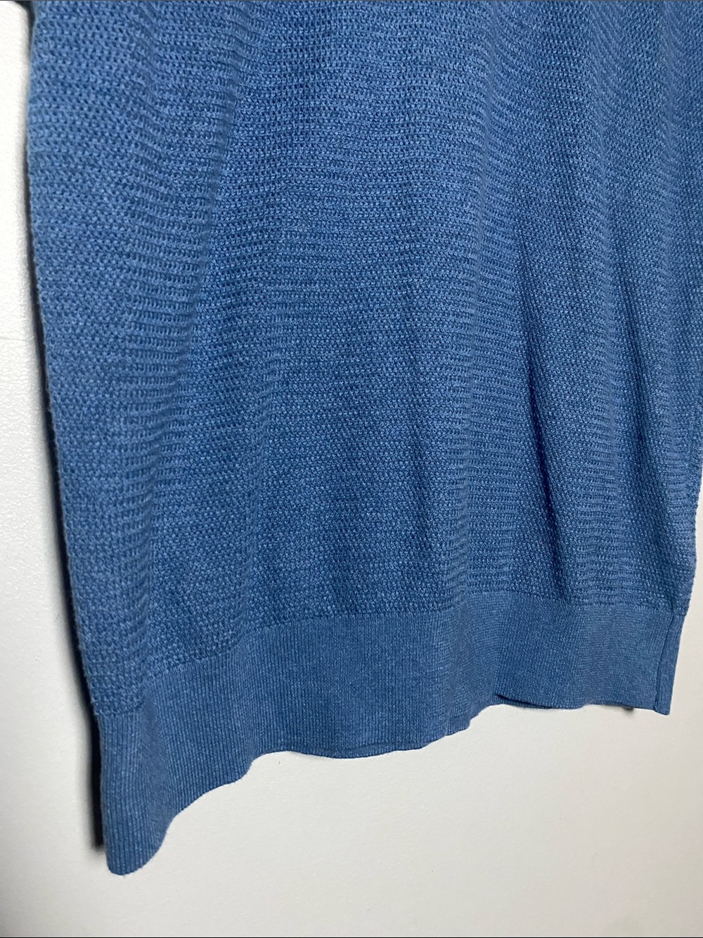 J Crew Basketweave Cotton Sweater Polo Men’s Medium Blue Short Sleeve Shirt - Picture 4 of 12